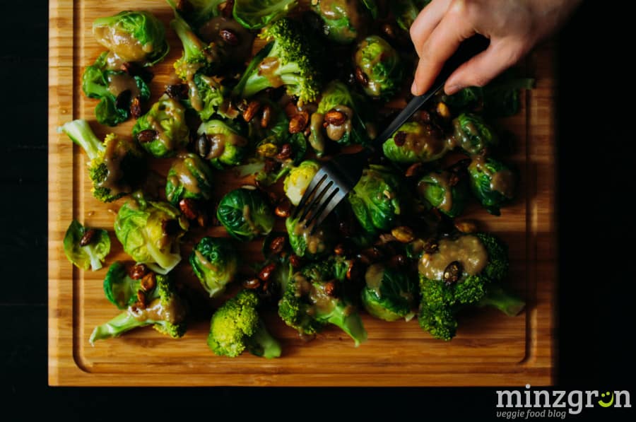 Knuspergemüse mit Sesam-Dressing