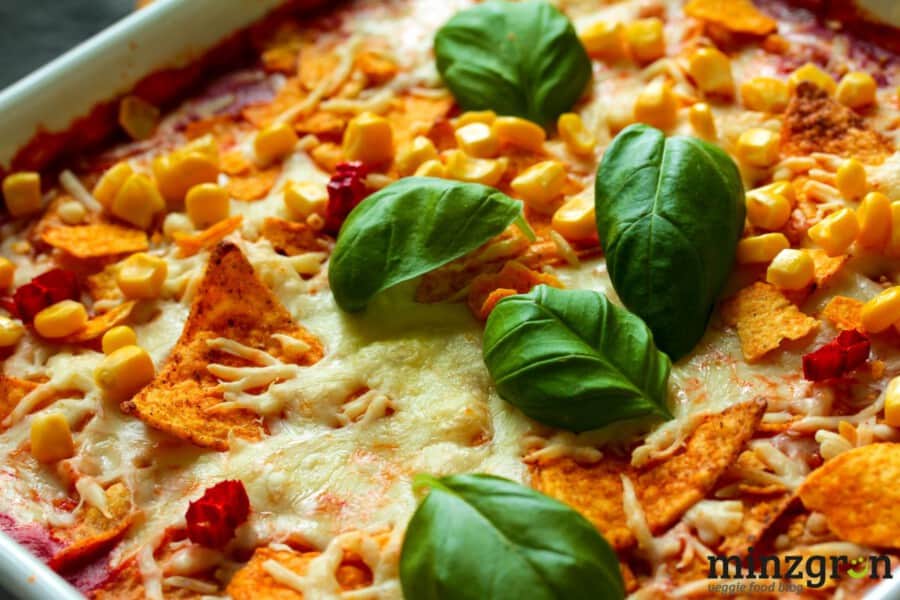 Chili sin Carne Auflauf mit Nachos