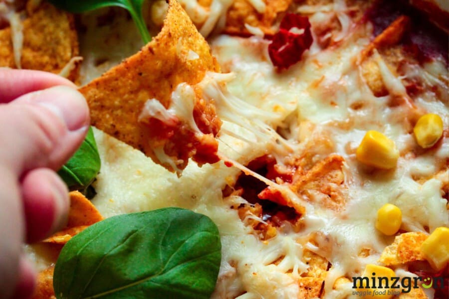 Chili sin Carne Auflauf mit Nachos